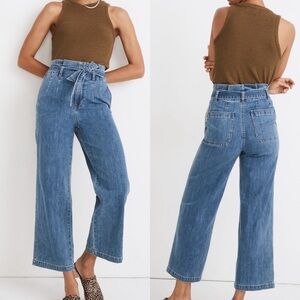 Madewell Paperbag Wide Leg Crop Jeans 27 Bygrove Wash